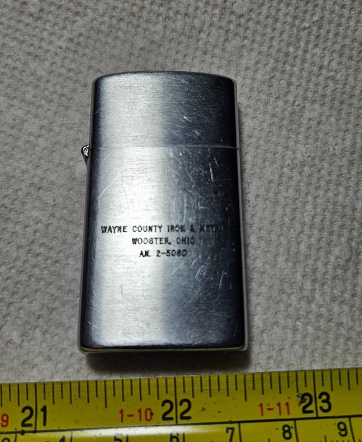 Vintage Wayne County Iron & Metal Wooster Ohio Advertising Lighter