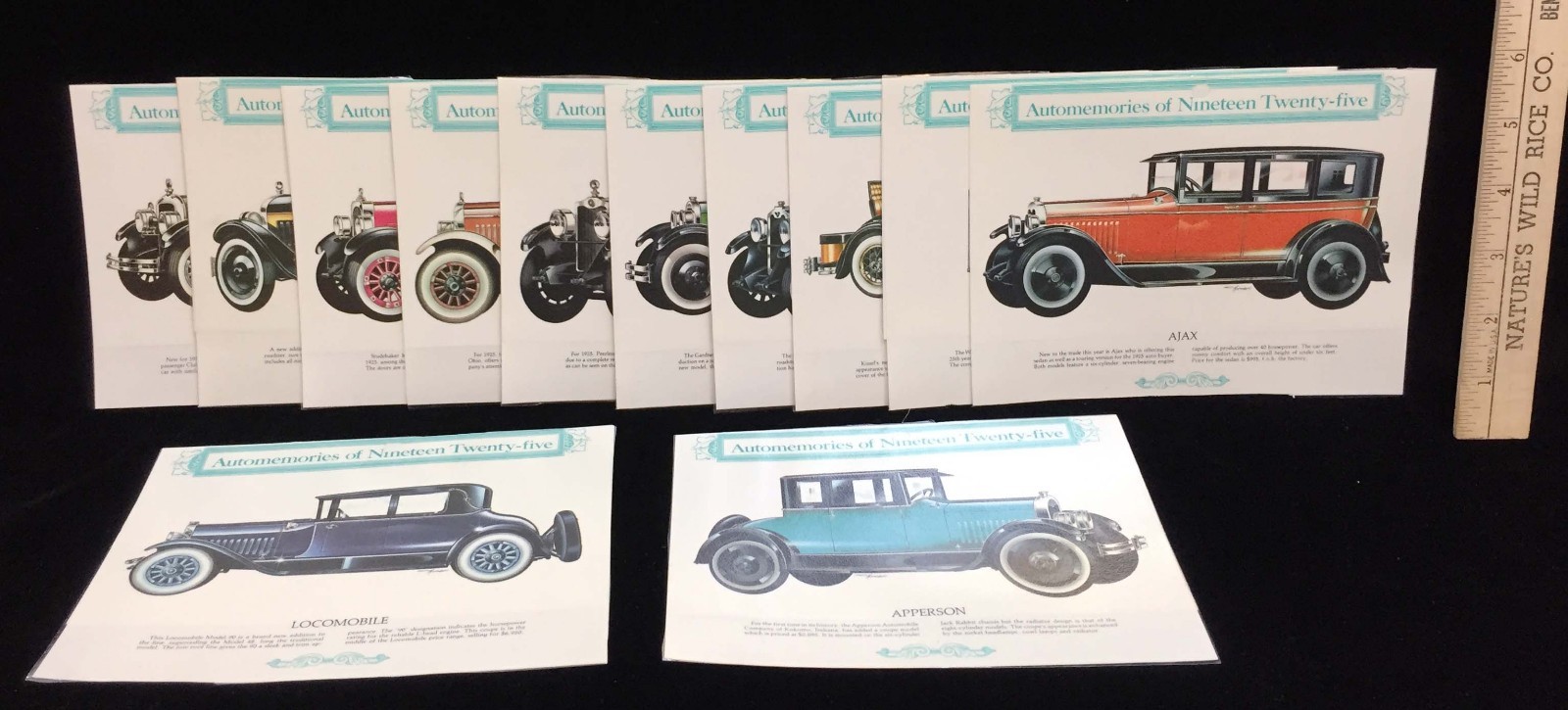 1981 Calendar Auto Memories of 1925 Cars Laminated Complete Year