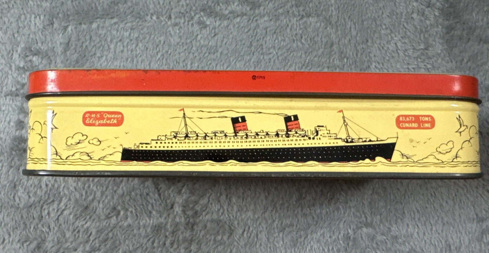 🚢 Vtg 1950s Bensons Cunard RMS Queen Mary Ocean Liner Candy Tin England