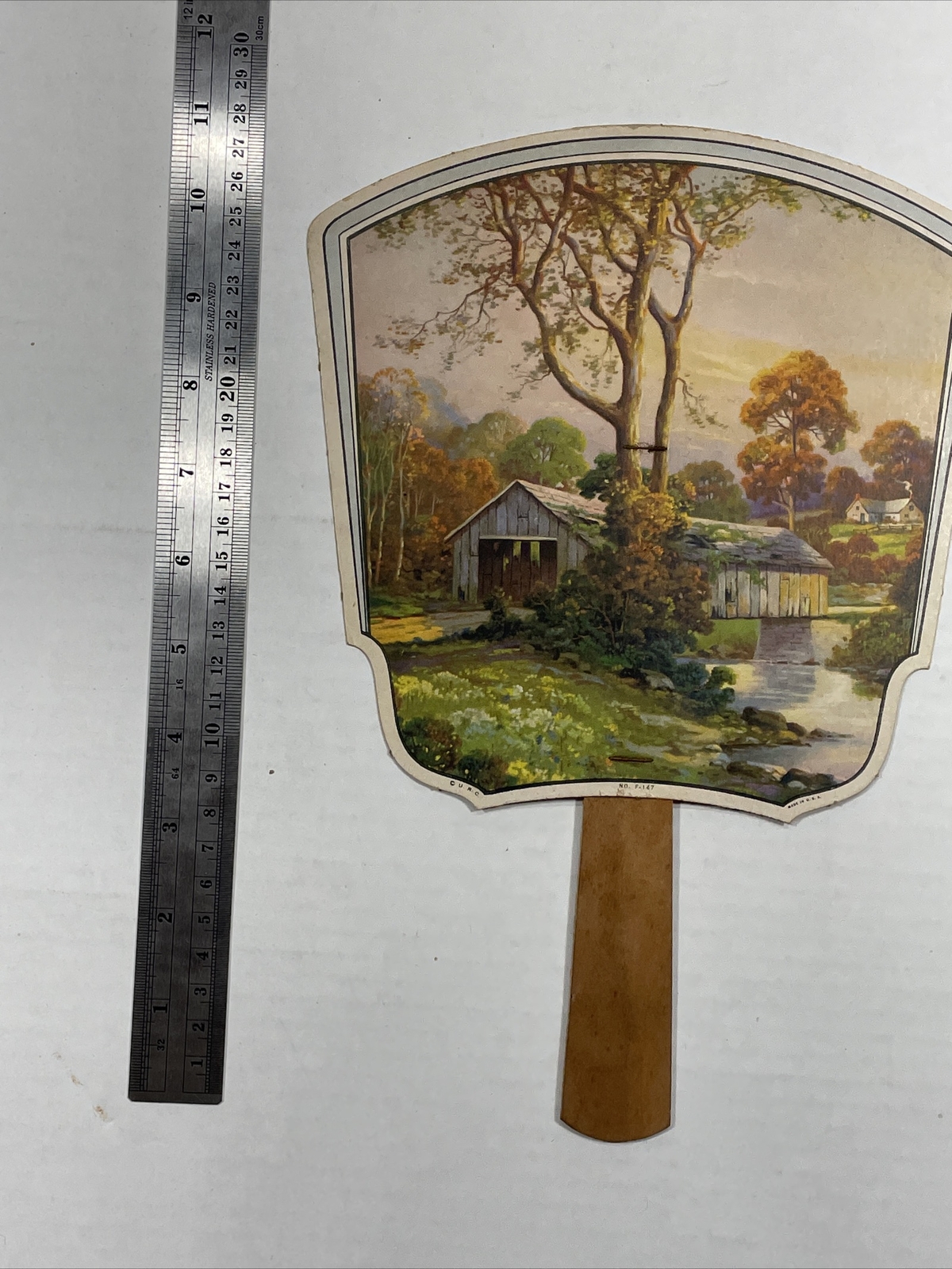1940s-50s Advertising Fan Cardboard R. Baum Jeweler North Little Rock Arkansas