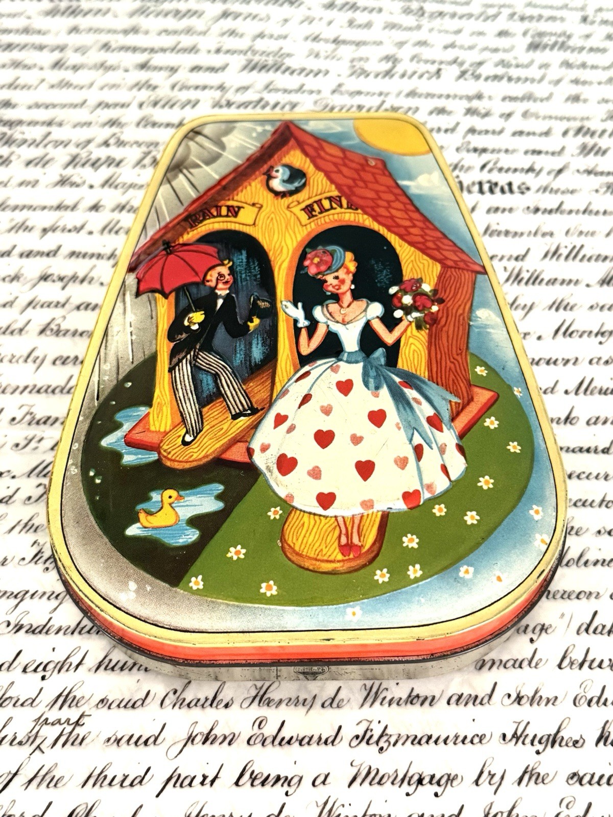 Vintage George W. Horner & Co. Ltd. Made In England Whimsical Toffee Tin