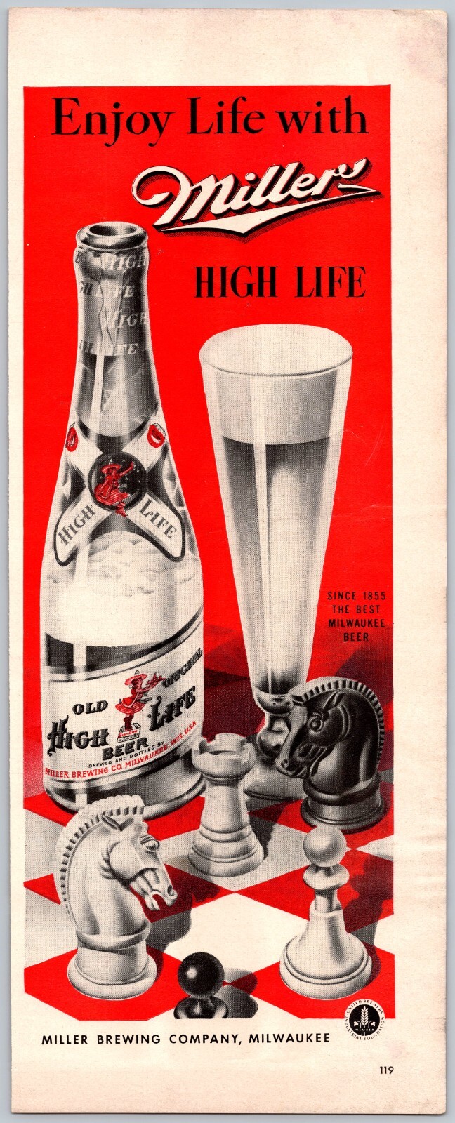 1942 Print Ad MILLER LIFE BEER SINCE 1855