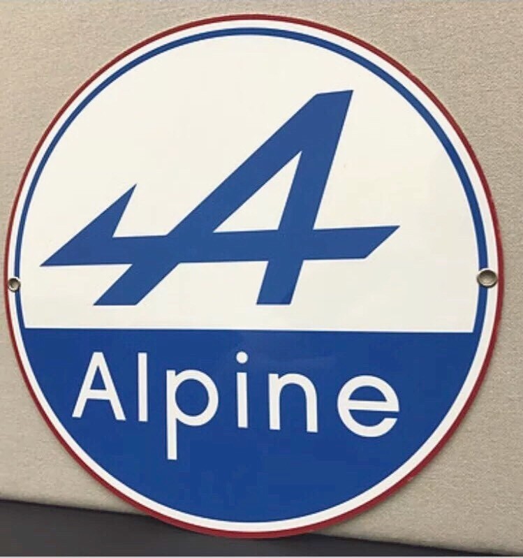 Alpine French Racing Renault Vintage Logo Reproduction Garage Sign