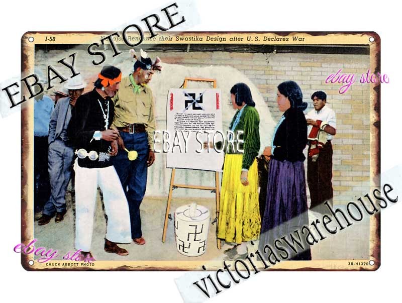 1943 Navajo Cultural Poster WWII Era History Tin Sign wall furnishings