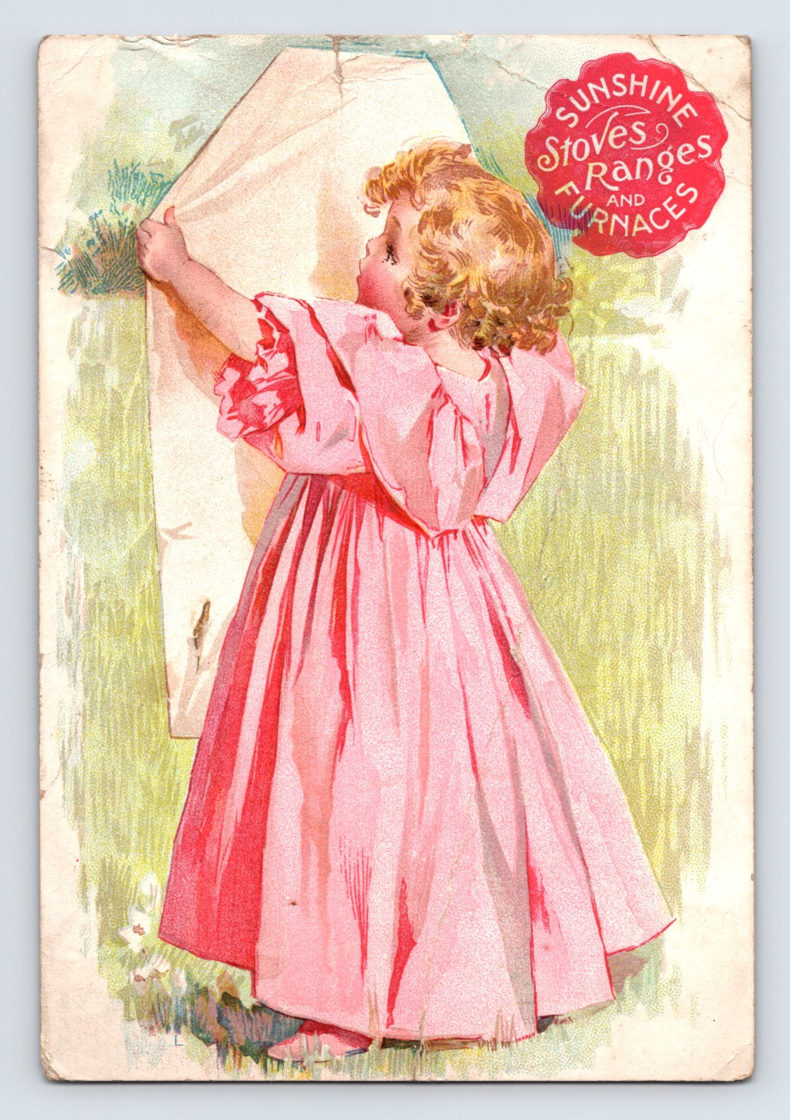 Golden Sunshine Stoves Ranges Furnaces Trade Card 1890s Scranton PA 6 x 4