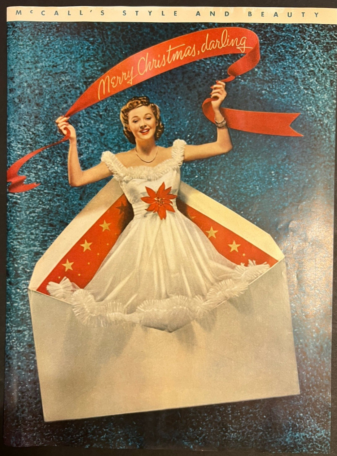 Vtg 1930s Magazine Art-Holidays-Merry Christmas Darling-Model Inside Envelope