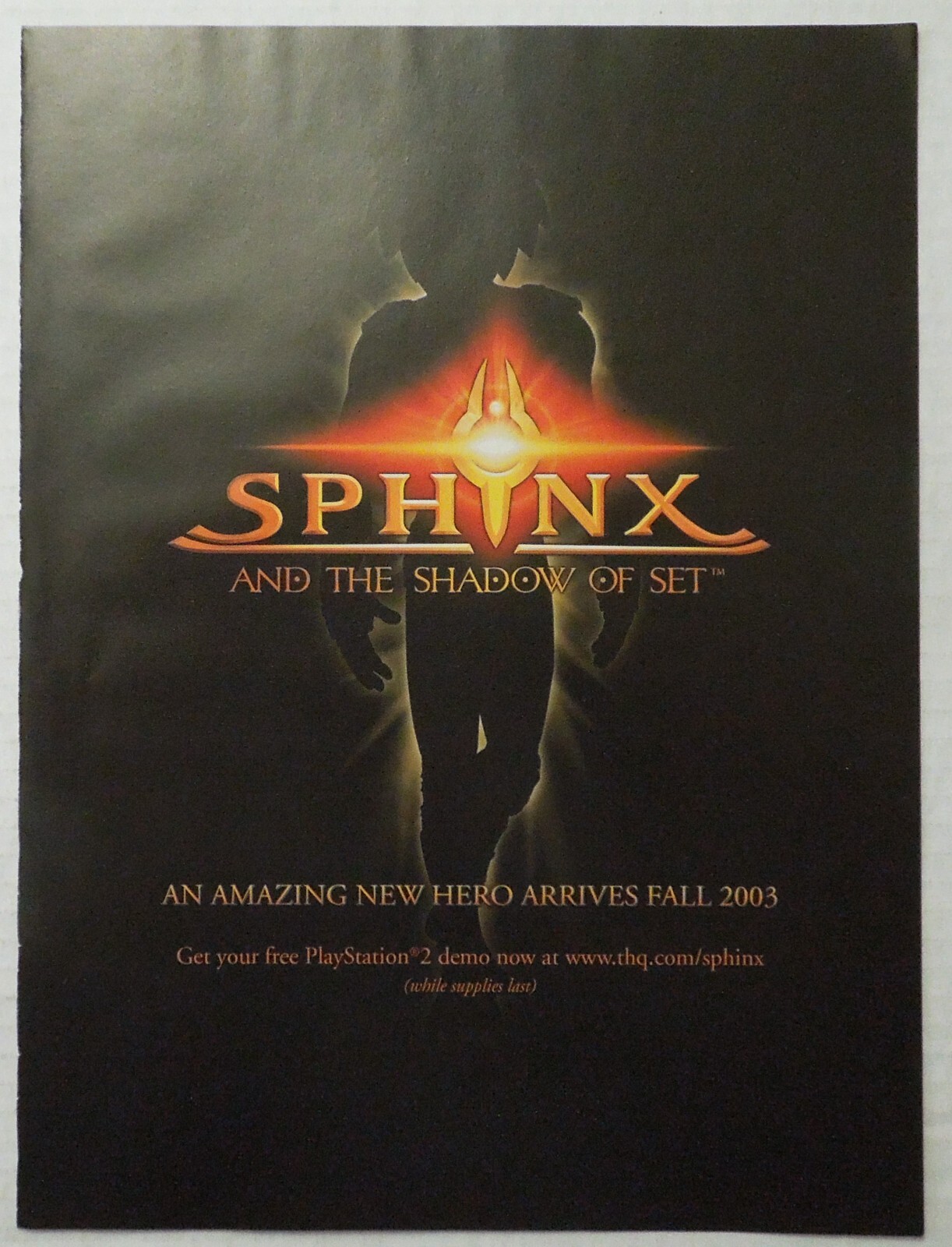 2003 SPHYNX And The Shadow of Set PLAYSTATION 2 Magazine Ad