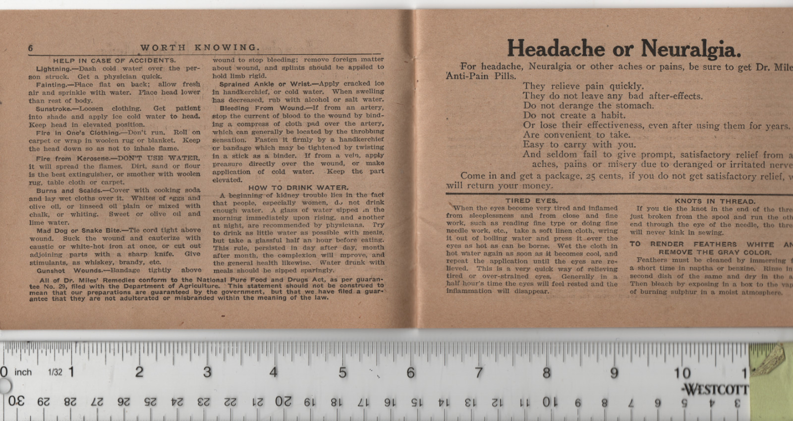 Dr. Miles Nervine Things Worth Knowing Victorian Trade Card 4″x6″ VTC-XJ240