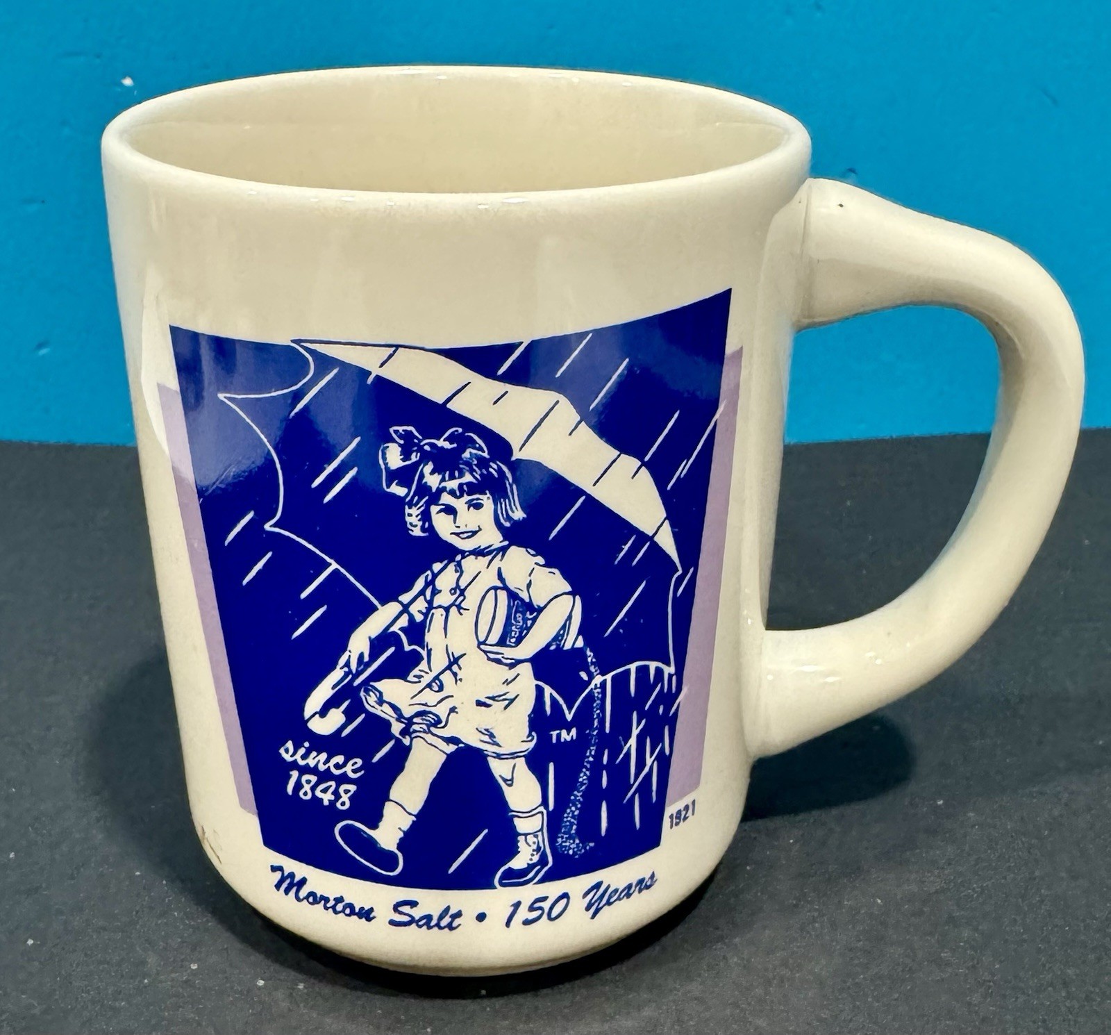 Vintage Morton Salt 150 Years promotional ceramic coffee mug by Bryan China