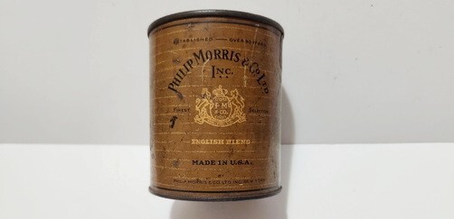 Antique Philip Morris English Blend 50 Cigarettes, Humidorepac Tobacco Tin