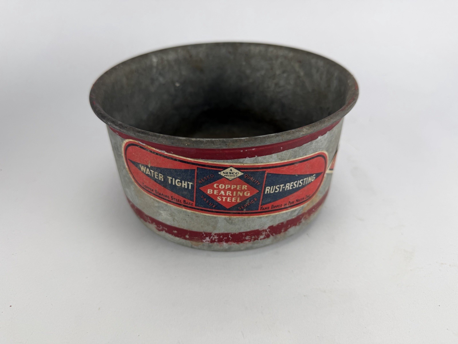 2.5 Quart NESCO Galvanized Dry Measurement Container Cup Metal Tin – Paper Label