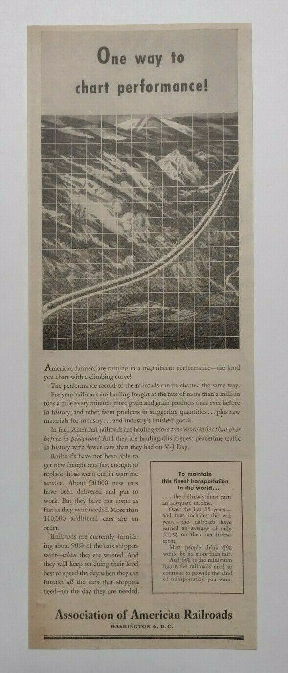 1947 Association of American Railroads Advertisement Washington, D.C.
