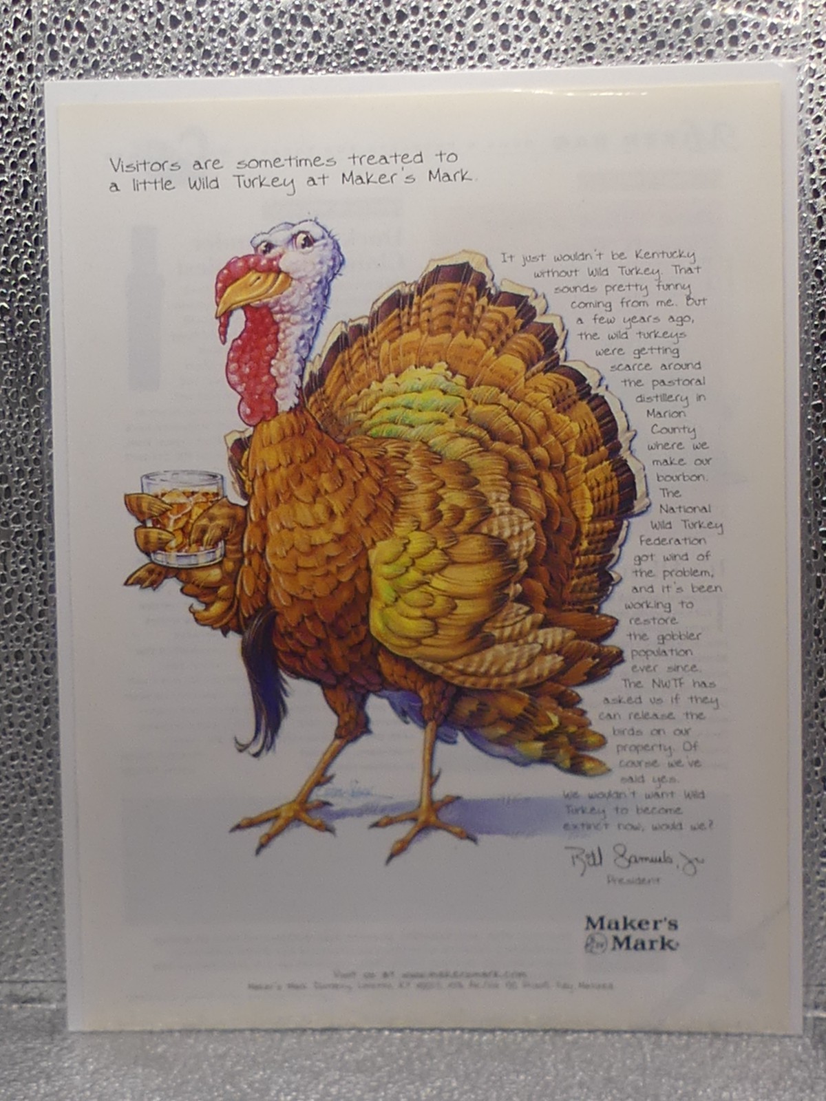 VTG Maker’s Mark Kentucky Wild Turkey Spirit 1998 Print Advertising Full Page Ad