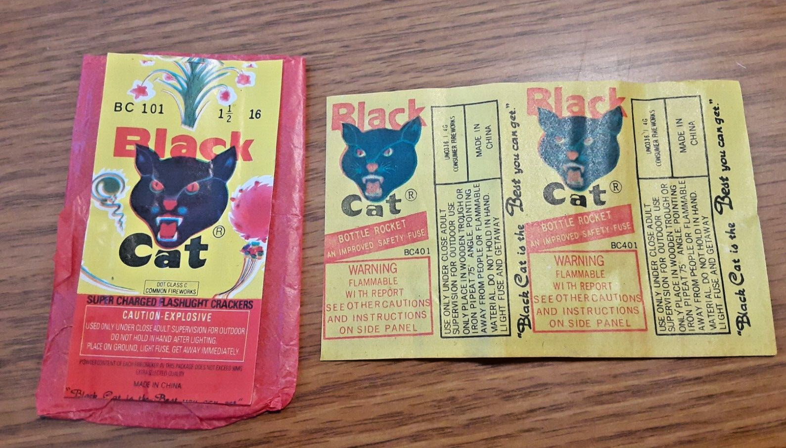 Black Cat Firecracker & Bottle Rocket Label Wrapper