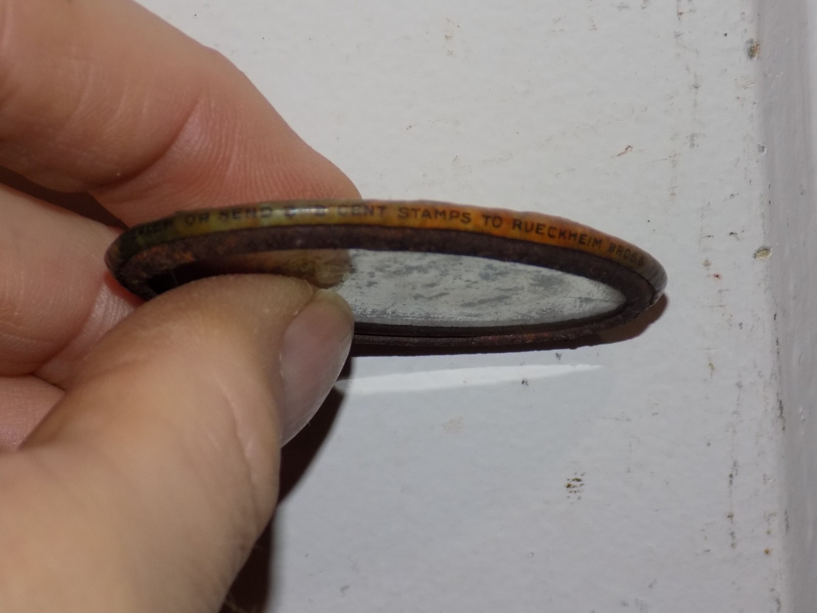 Vintage Angelus Marshmellows Advertising Purse Mirror