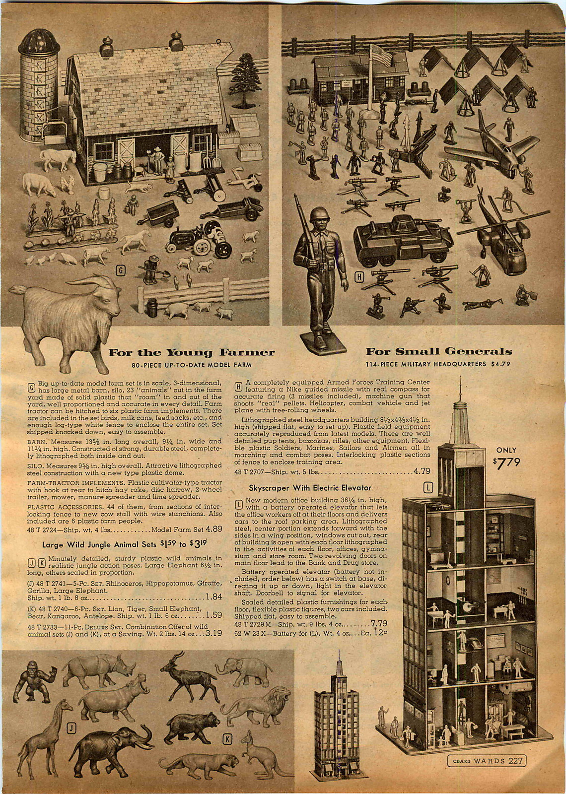 1957 ADVERT Toy Play Armed Forces Army Soldiers Training Center Young Farmer
