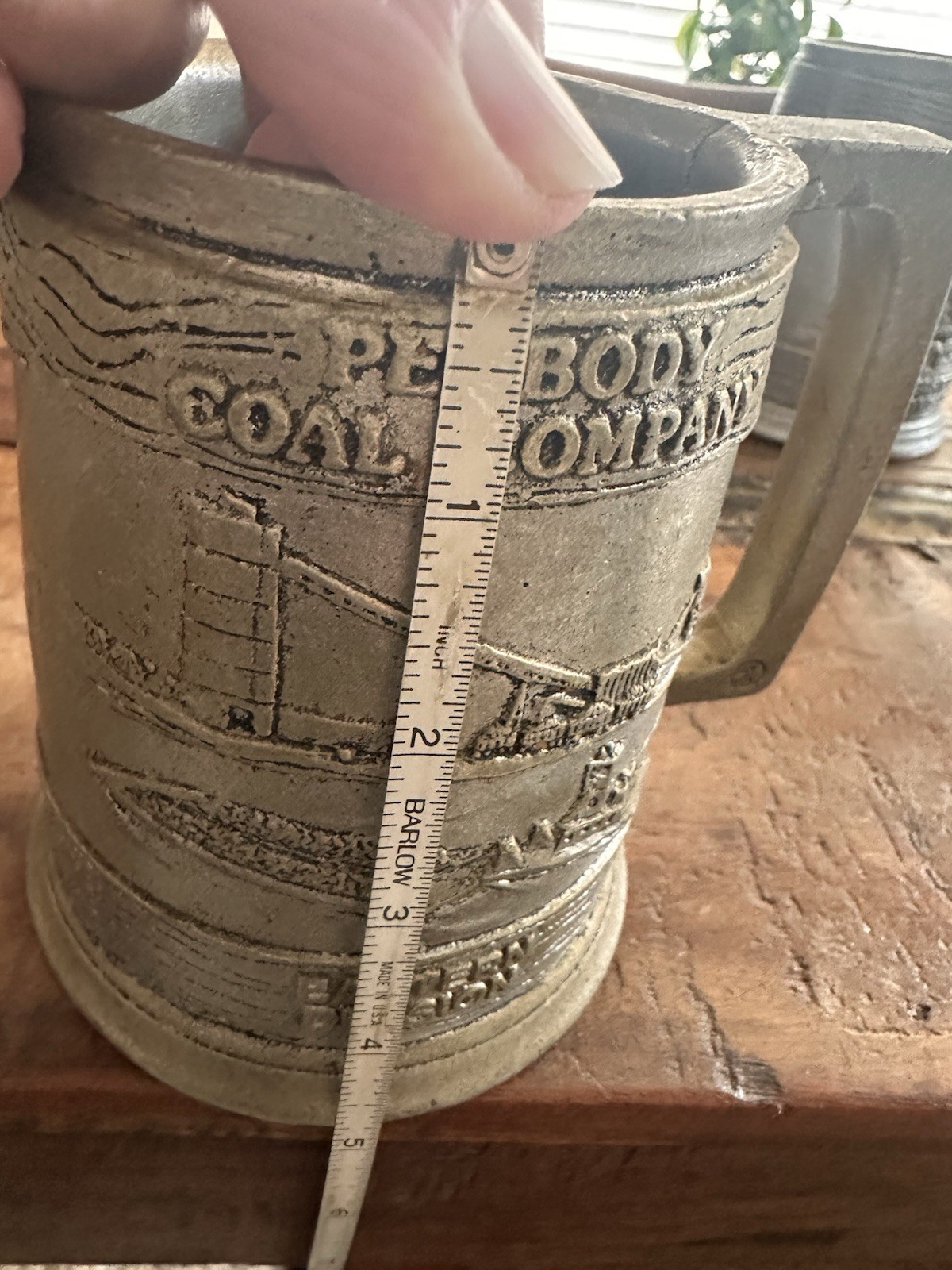 Vintage Peabody Coal Company Eastern Division Pewter Color Mugs Set of 2