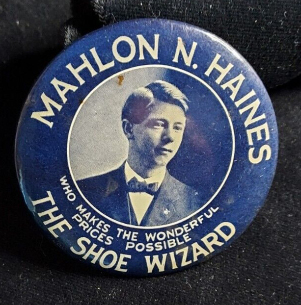 Old Advertising Premium Mirror Mahlon Haines The Shoe Wizard York PA