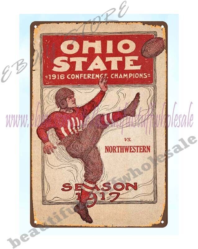 collectible 1917 Football Program metal tin sign