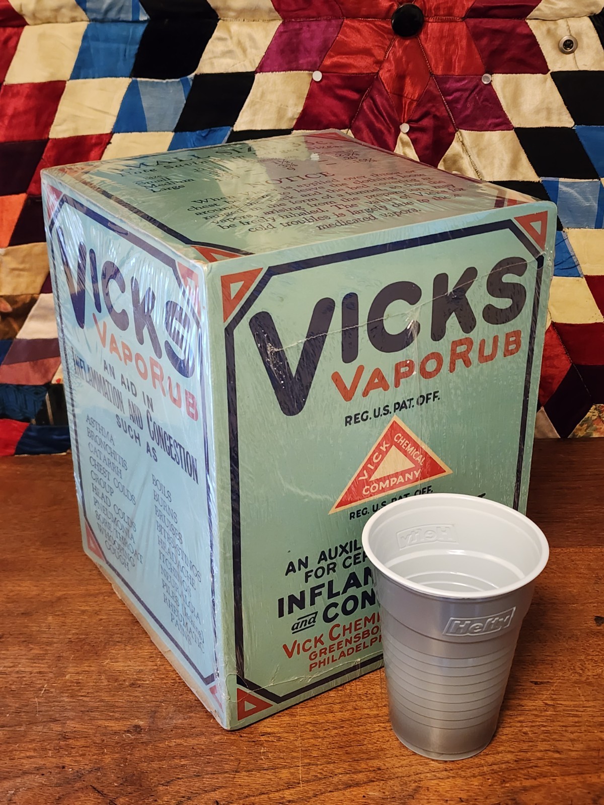 Vintage VICKS VapoRub GENERAL STORE Countertop Box Display Advertising EXCELLENT