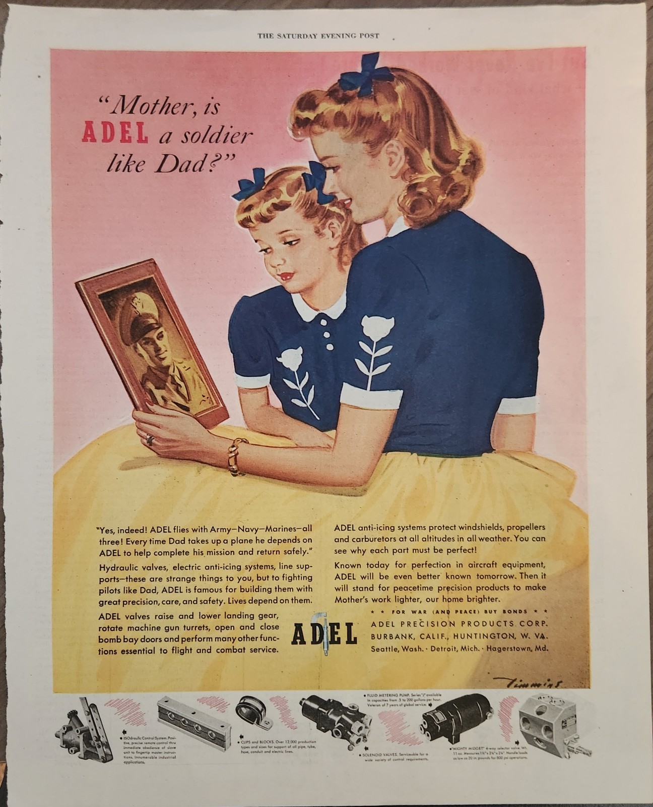 1944 Adel Precision Products Vintage Ad A Soldier like Dad