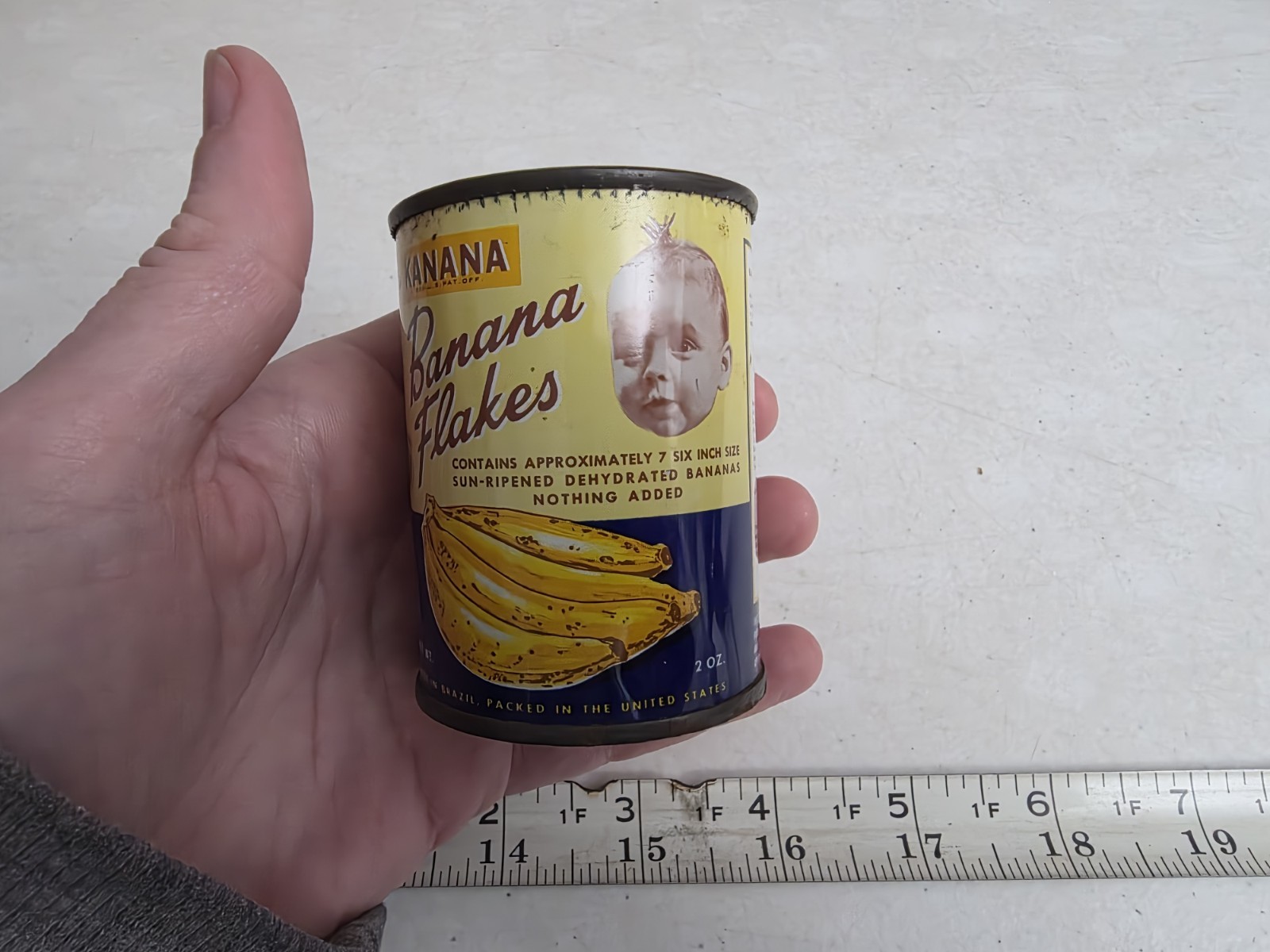 Vintage Kanana Banana Flakes Baby Food Kannengiesser & Co NY Advertising Tin Can