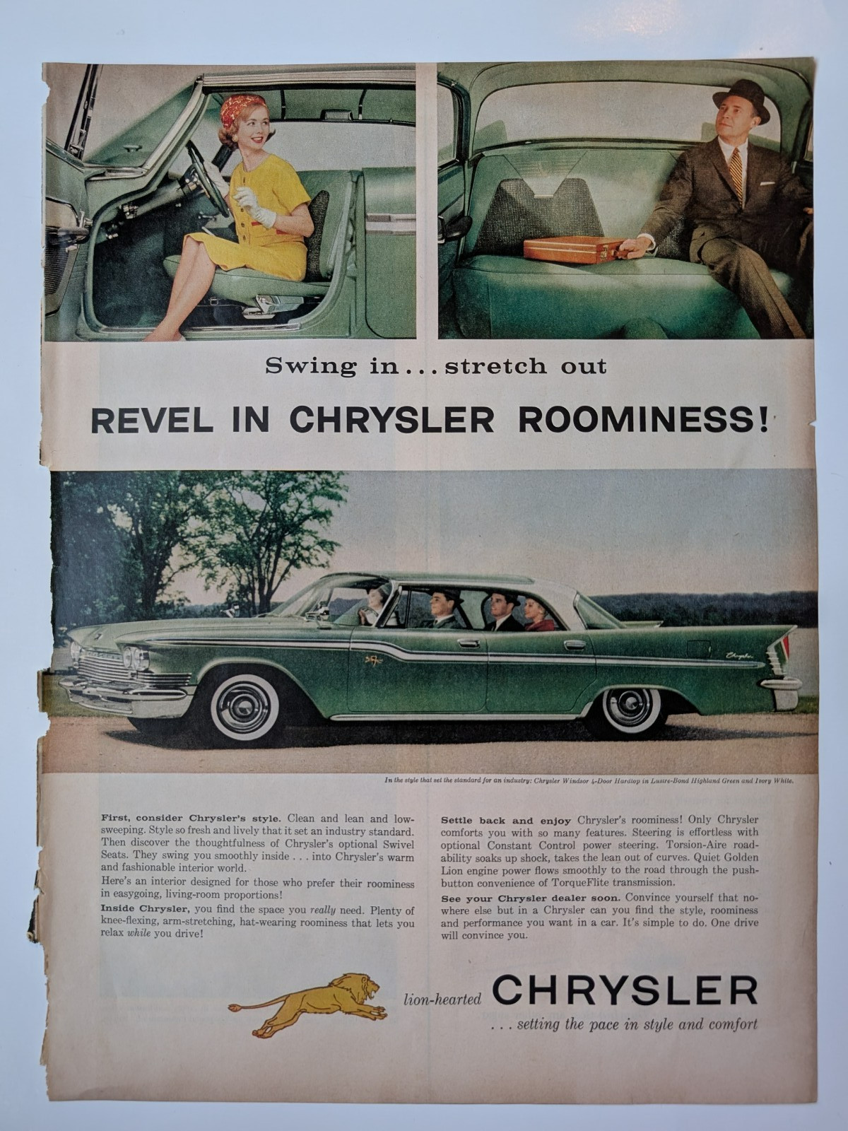 1960s Chrysler Windsor LIFE Magazine Vintage Print Ad FREE SHIP