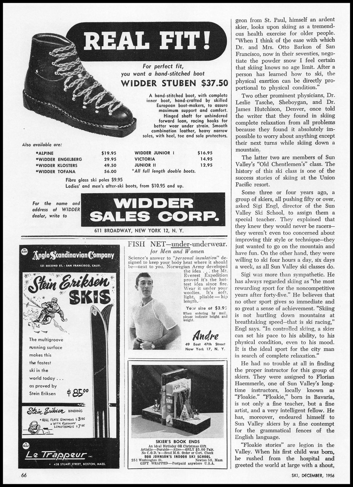 1956 Andre New York City Photo Fish Net Under Underwear For Men Vintage Print Ad