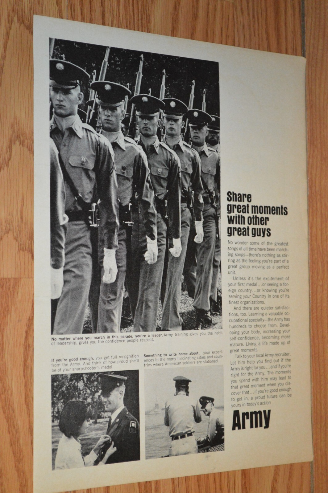 1964 US Army Recruiting Original Advertisement Ad 65 Military Vietnam War Era