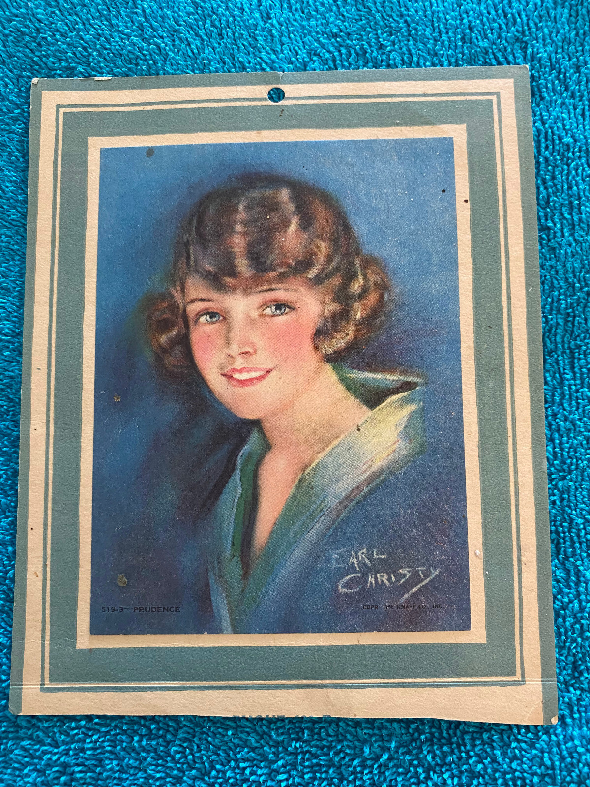 A9747 1920’s-1930’s Calendar Top Pretty Lady Earl Christy Artist Pin Up Knapp Co