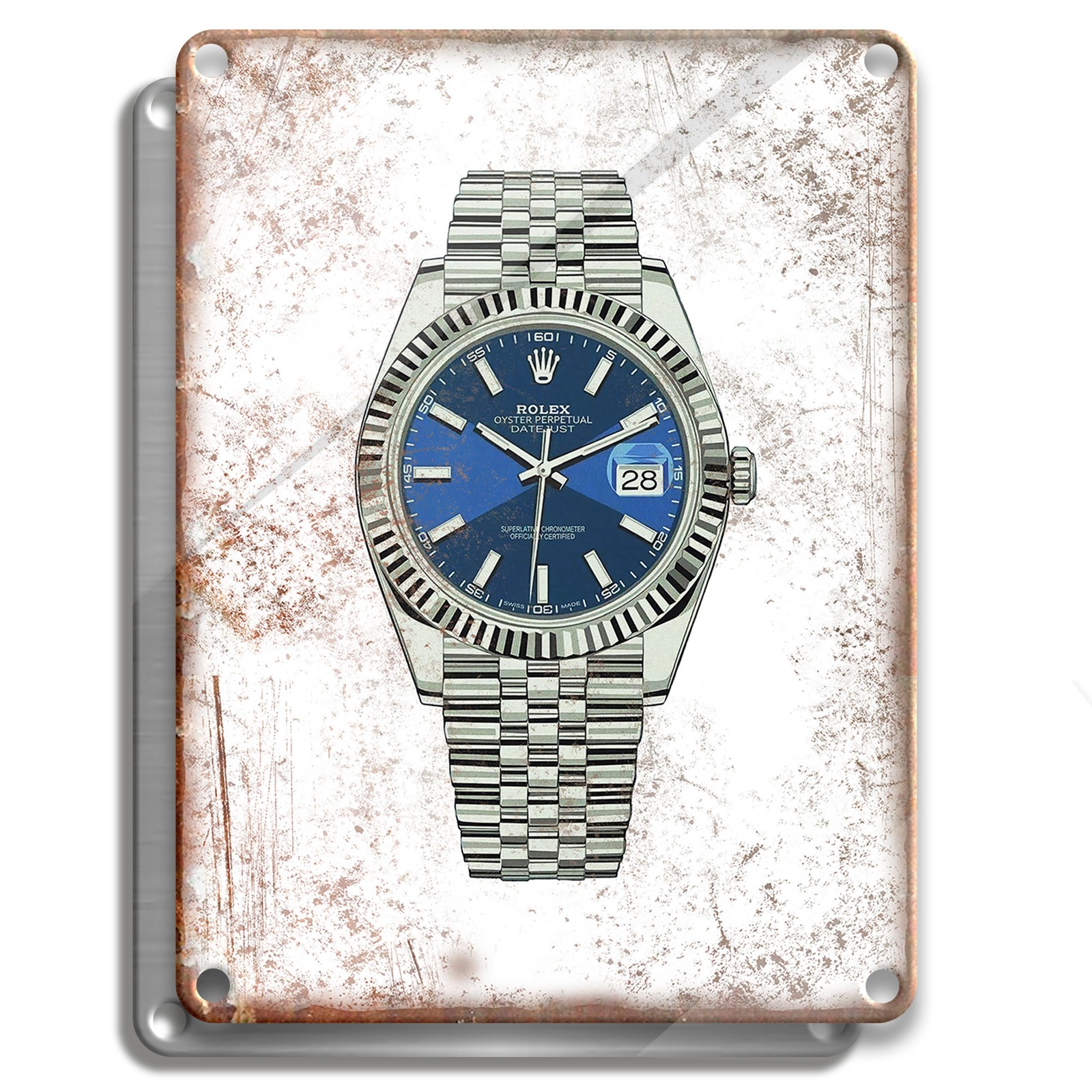 METAL SIGN – ROLEX OYSTER PERPETUAL WATCH – VINTAGE AD RETRO WALL DÉCOR