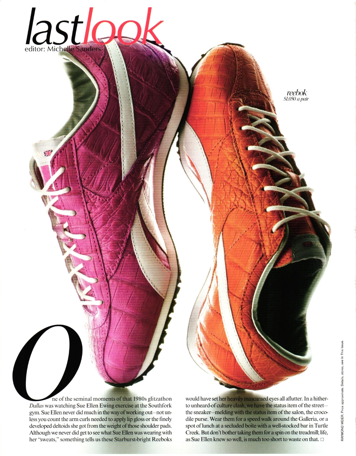 2004 Print Ad Footwear Reebok Sneakers Women Pink Orange Croc Embossed 626