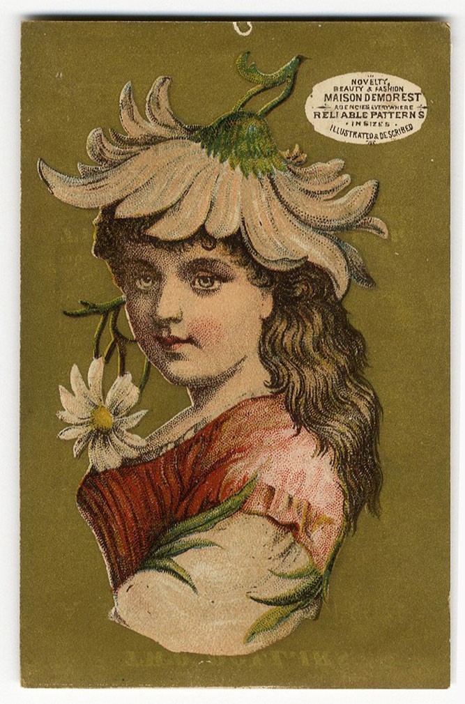 MAISON DEMOREST Victorian Trade Card PATTERNS & MAGAZINE 1880’s FASHION Sewing