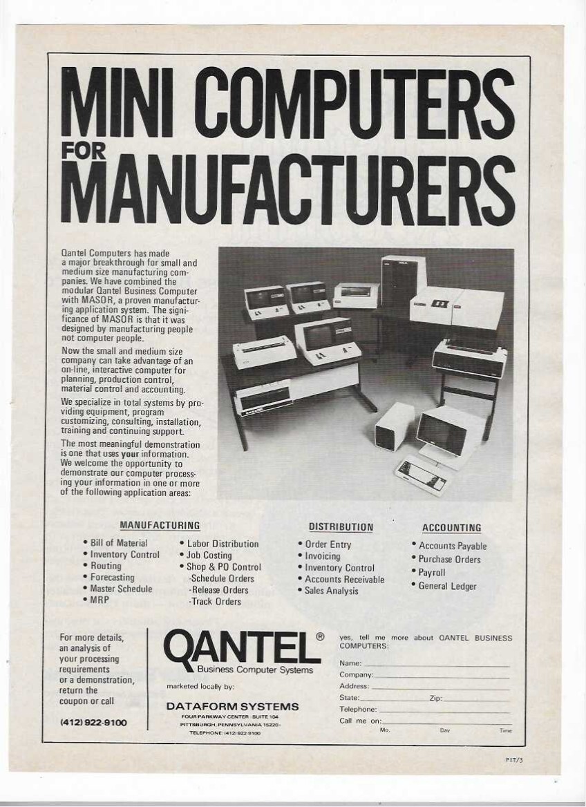 Qantal Mini Computers & Dollar Savings Bank Pittsburgh 1978 Vintage Print Ads