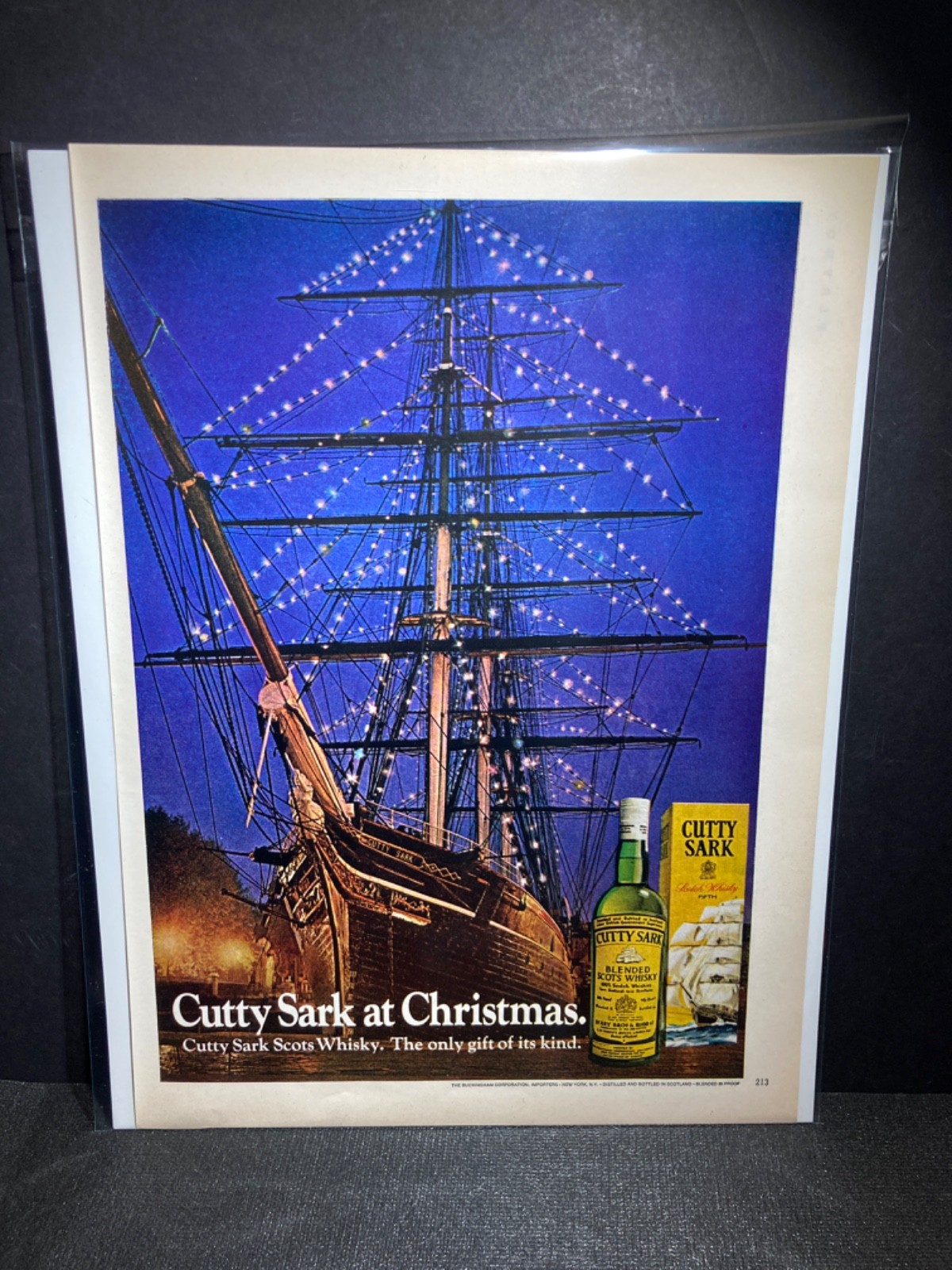 1973 Vintage Original Print Ad CUTTY SARK SCOTS WHISKY-AT CHRISTMAS.