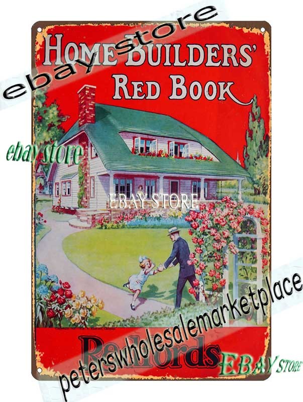 1925 Home Builders Red Book Radfords House Plans Tin Sign plaque unframed art
