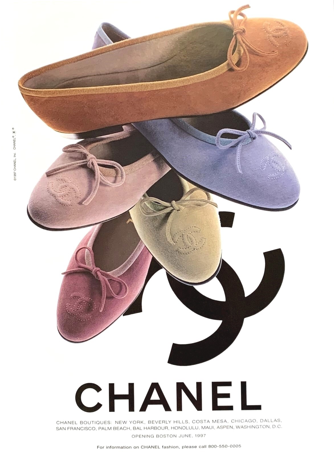1997 CHANEL Shoes US Chanel Boutiques Original Magazine PRINT AD