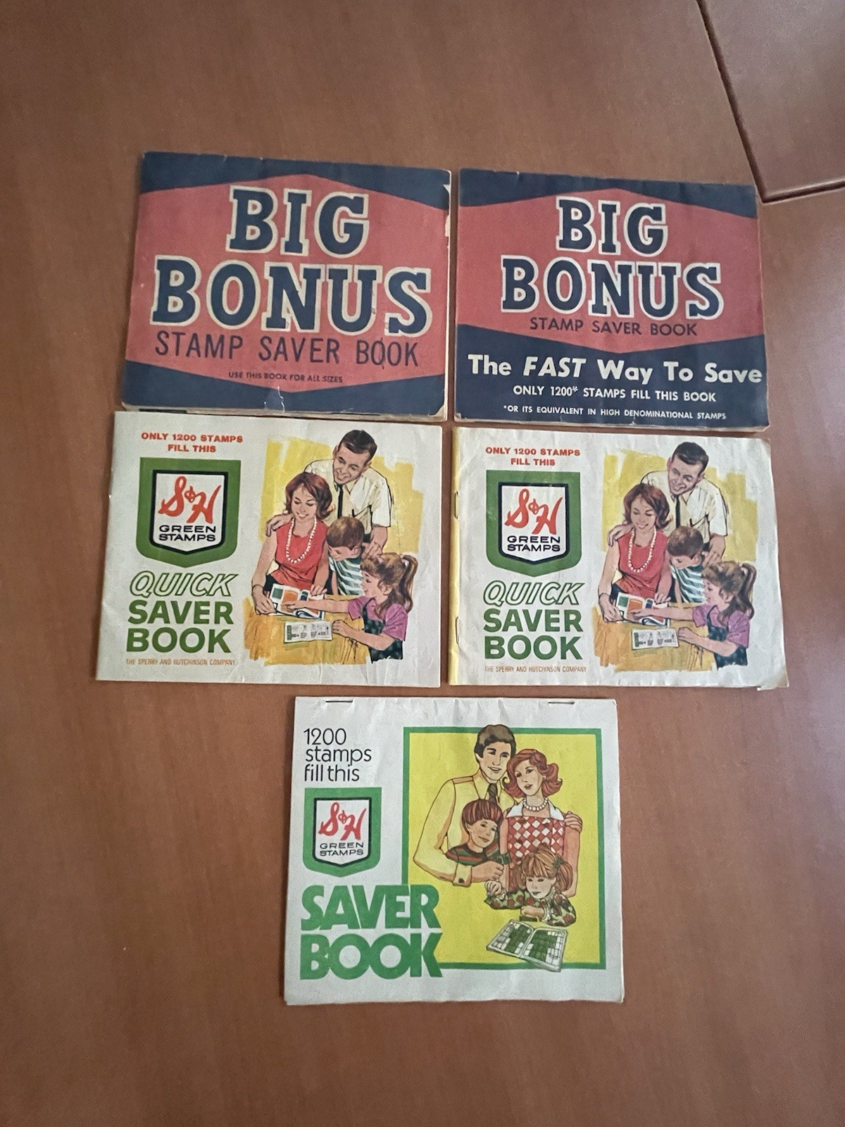 S&H Green Stamps Lot Of 5 Books Vintage Quick Saver + Big bonus 1 S&H Is Empty