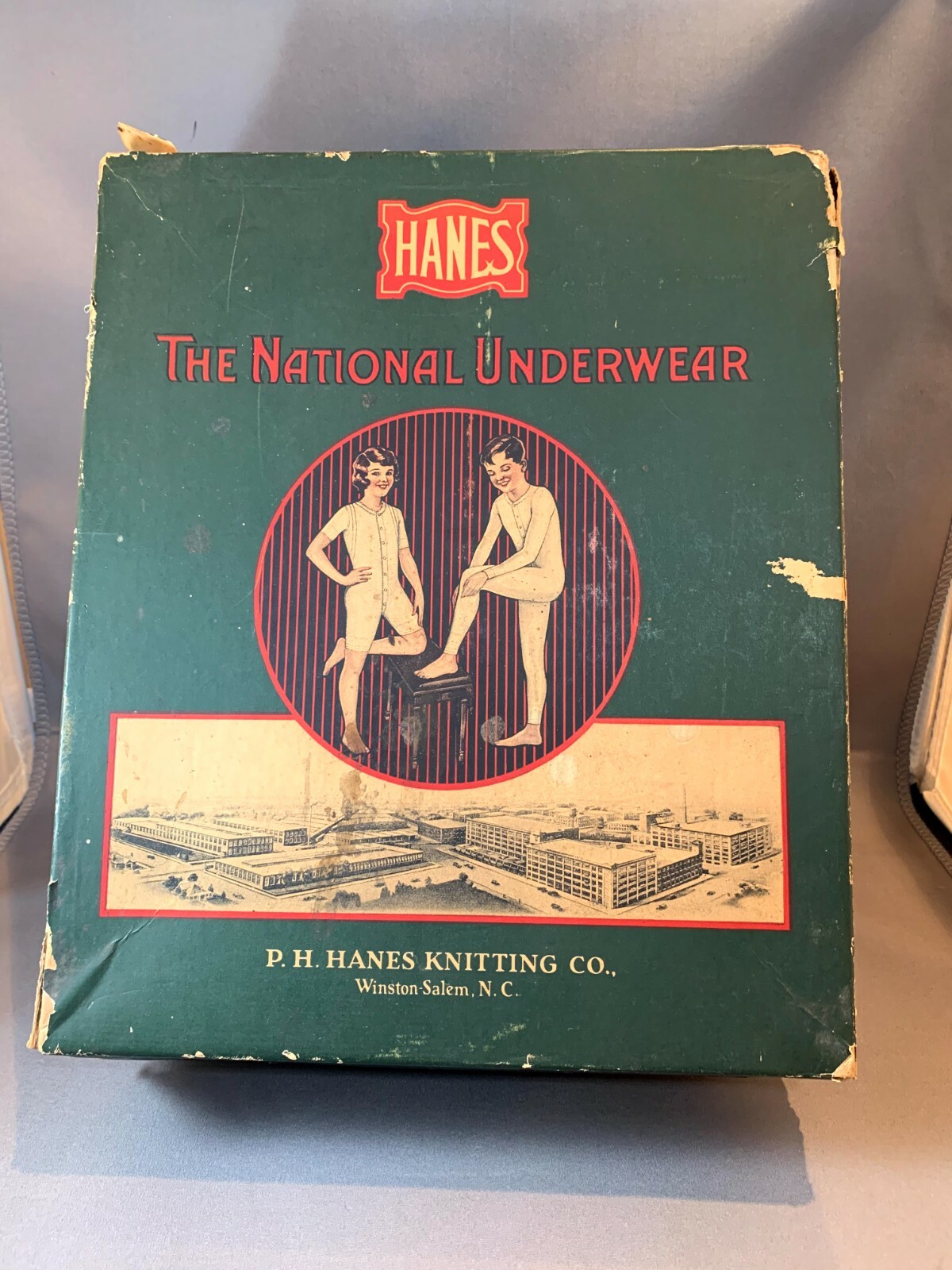 1920s Hanes National Underwear Advertising Box with Long Underwear Cover