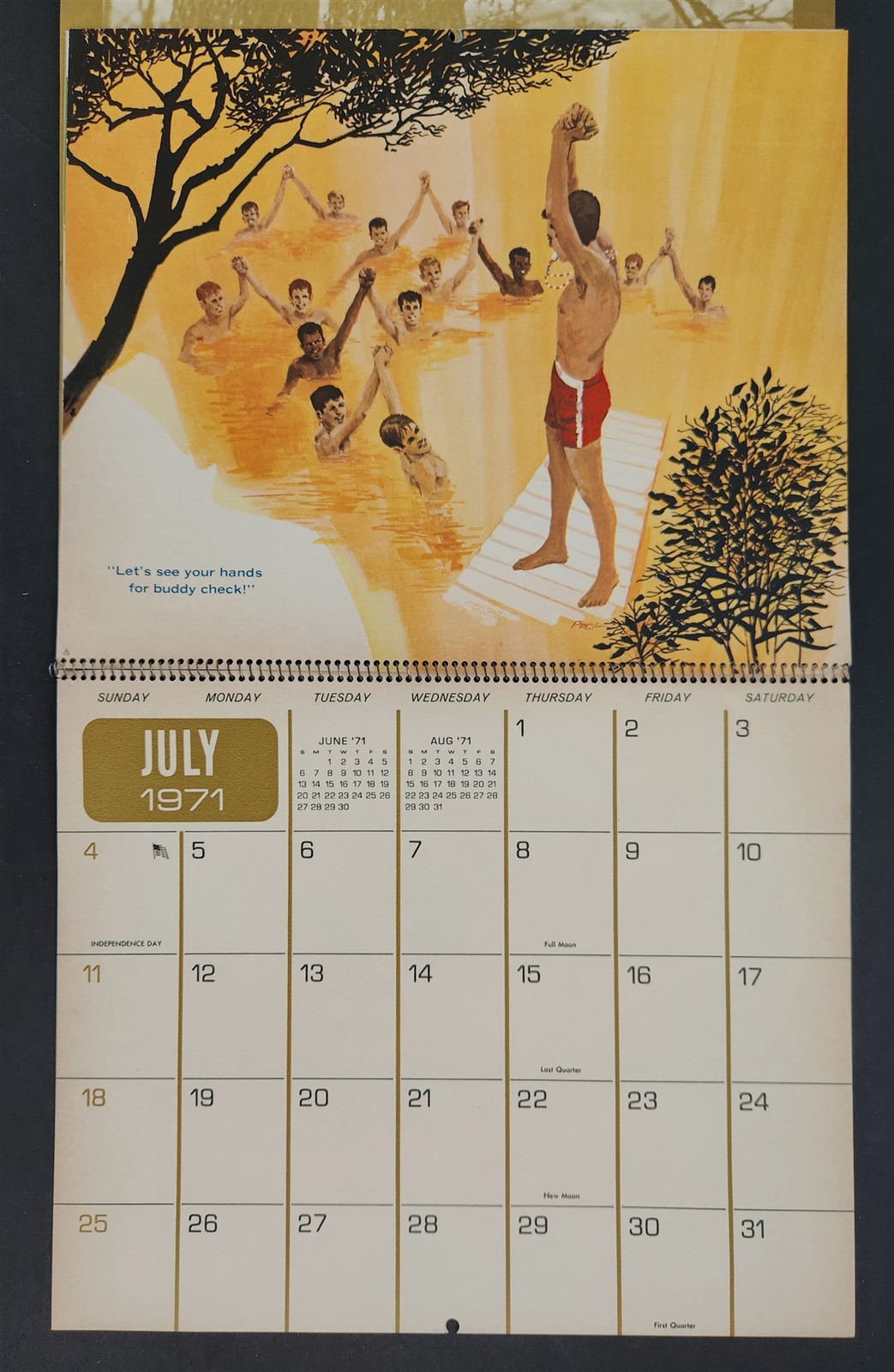 19471 vintage CALENDAR berwyn il BOY SCOUTS bsa norman rockwell RIDGELAND BANK