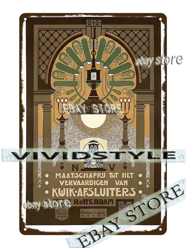 Tin Sign 1911 Netherlands society exhibition poster household decorative items