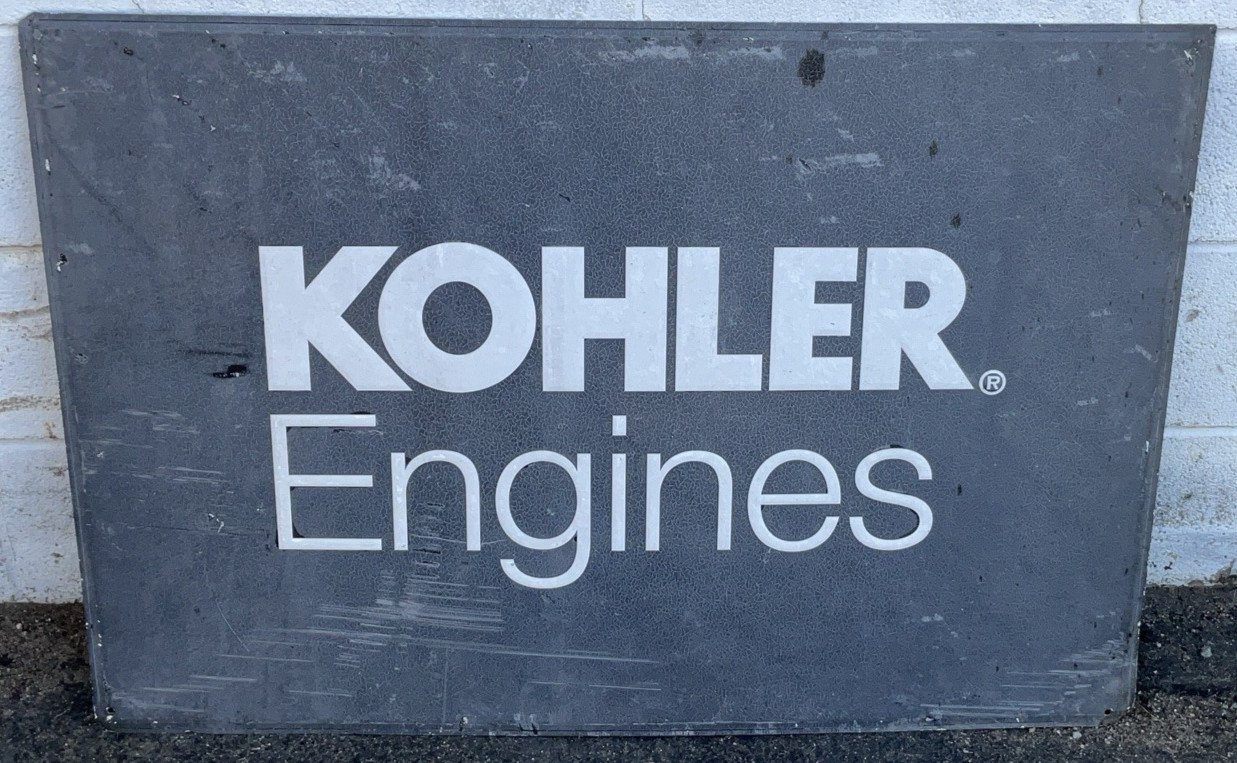 ORIGINAL KOHLER DEALER EMBOSSED METAL DELEARSHIP SIGN ENGINES PLUMBING