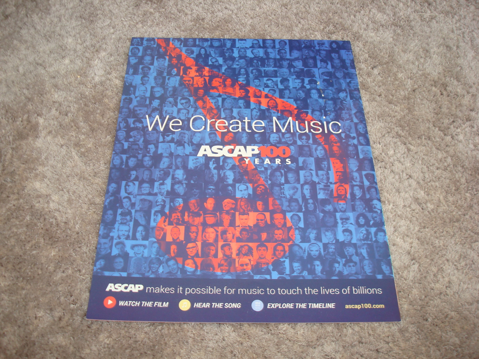 ASCAP 100th Yr ad with all music stars, Madonna Beatles Springsteen U2 Beyonce