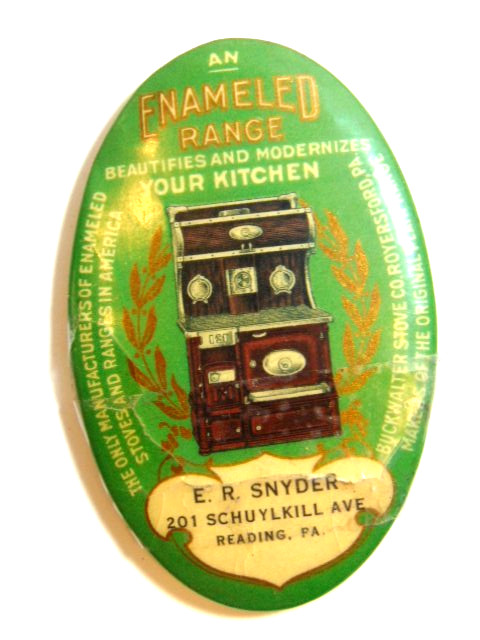 old E.R. Snyder, Reading, PA advertising mirror for stoves / ranges