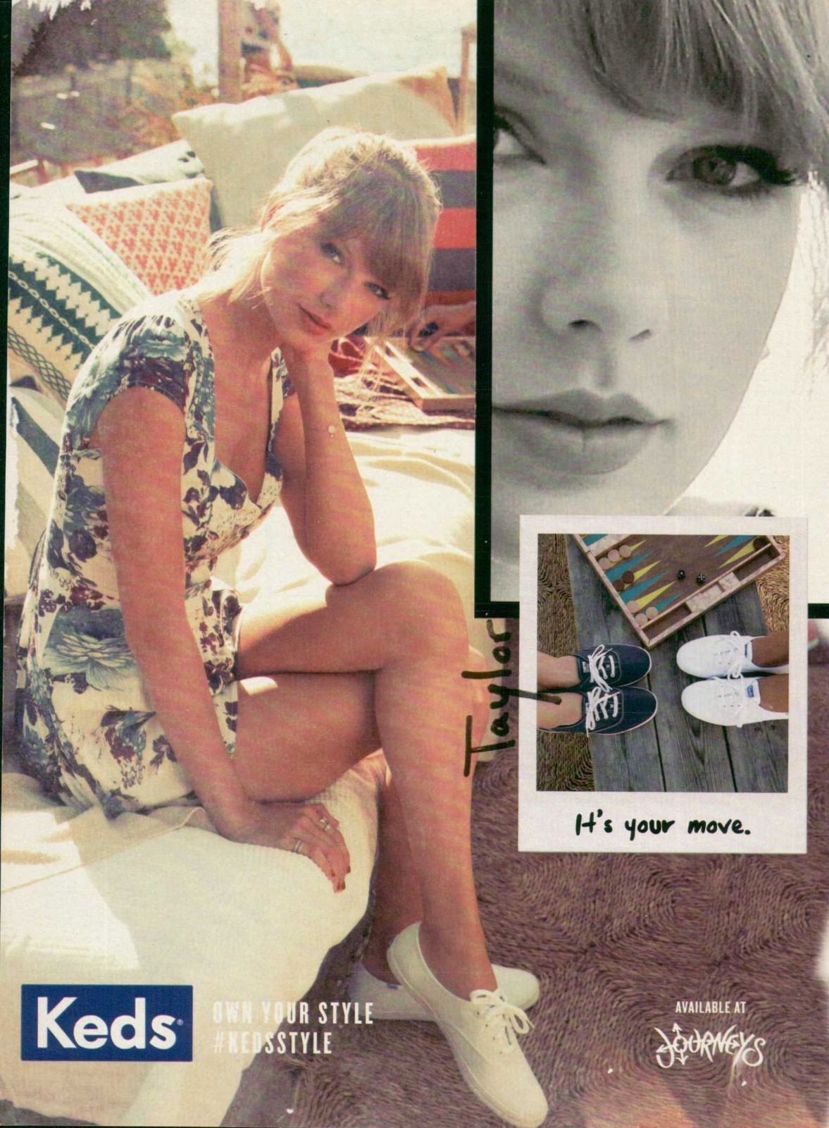 Keds Taylor Swift Magazine Print Ad Advert Shoes Fashion Clothing 1p 2015