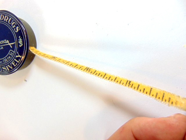 old Jose Schwarz Pharmacist, advertising pocket tape measure with mirrored back