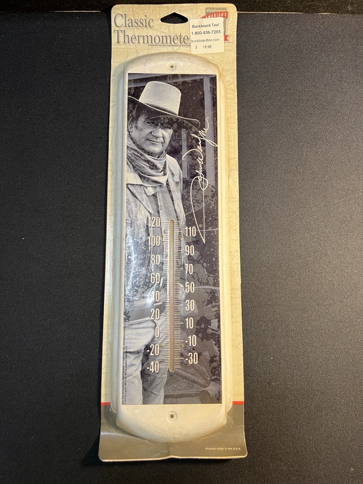 John Wayne “The Duke” Metal Thermometer Indoor Outdoor New USA