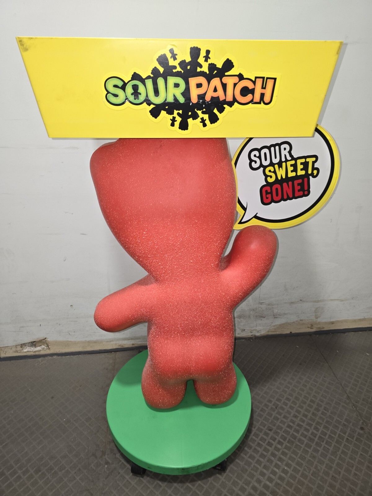 Sour Patch Kids Character Candy Store Display w Storage Tray Rolling Wheels RARE
