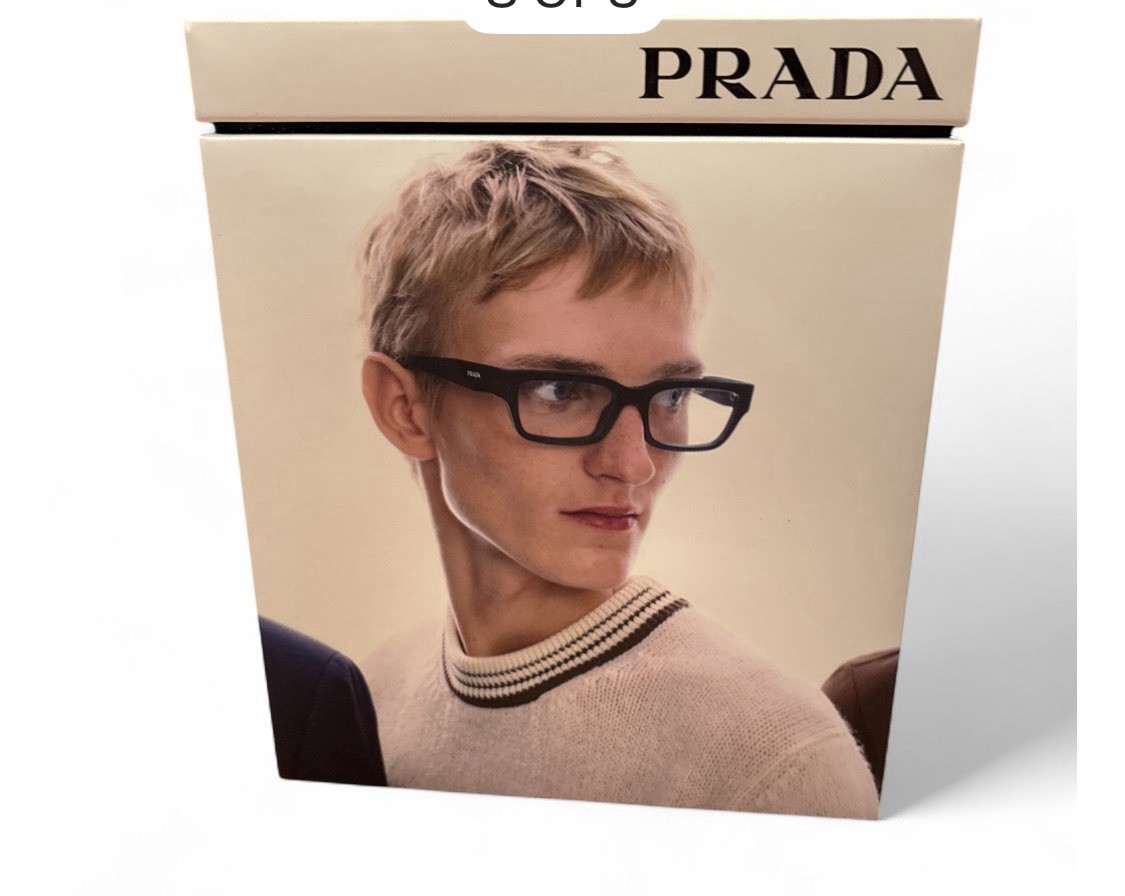 PRADA Cardboard Countertop Store Display Stand Beige/Black 2023