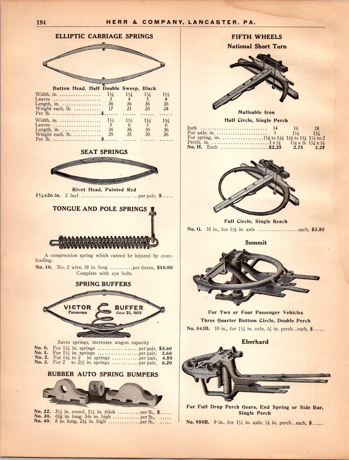 1910s Herr & Company Catalog Page Original Print Ad Firestone Victor Summit